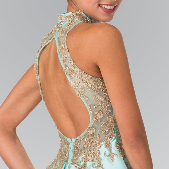 High Neck Sleeveless Mermaid Prom Dress GSGL2280
